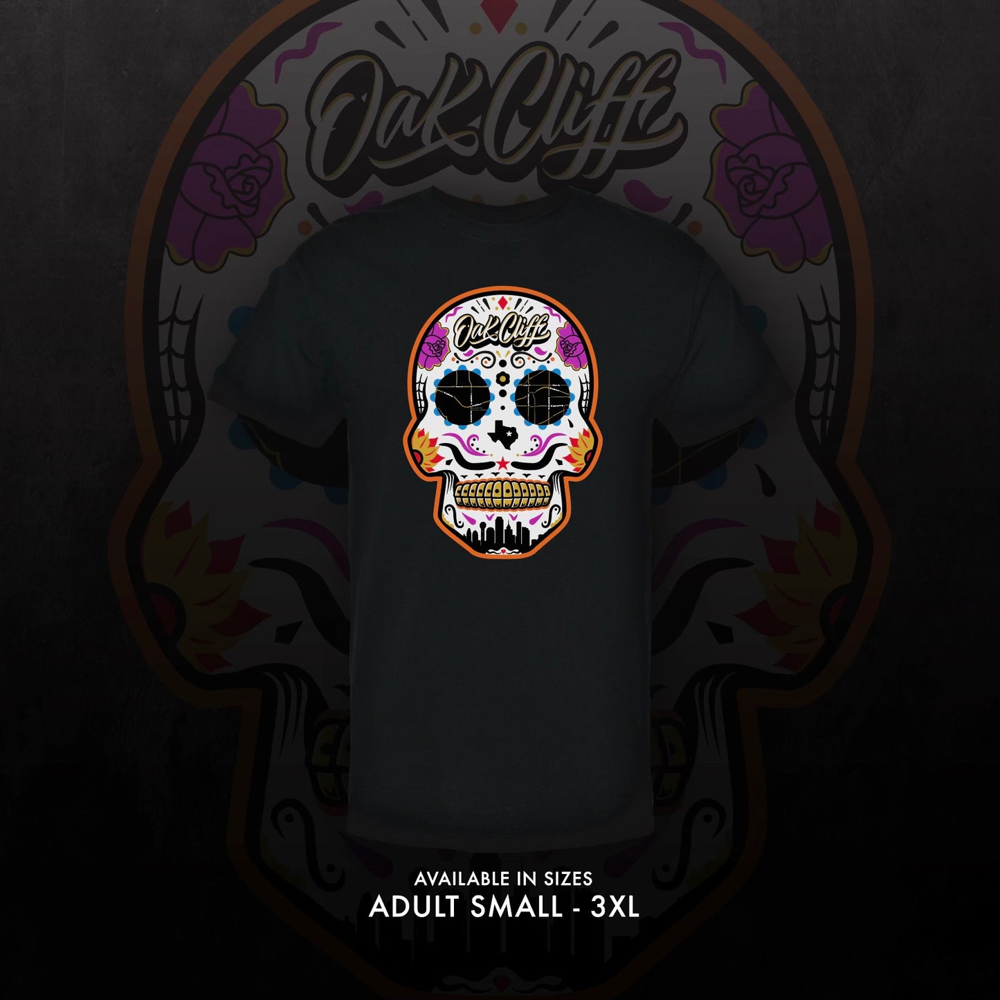 2023 Sugar Skull - Dia De Los Muertos Oak Clifff Tee